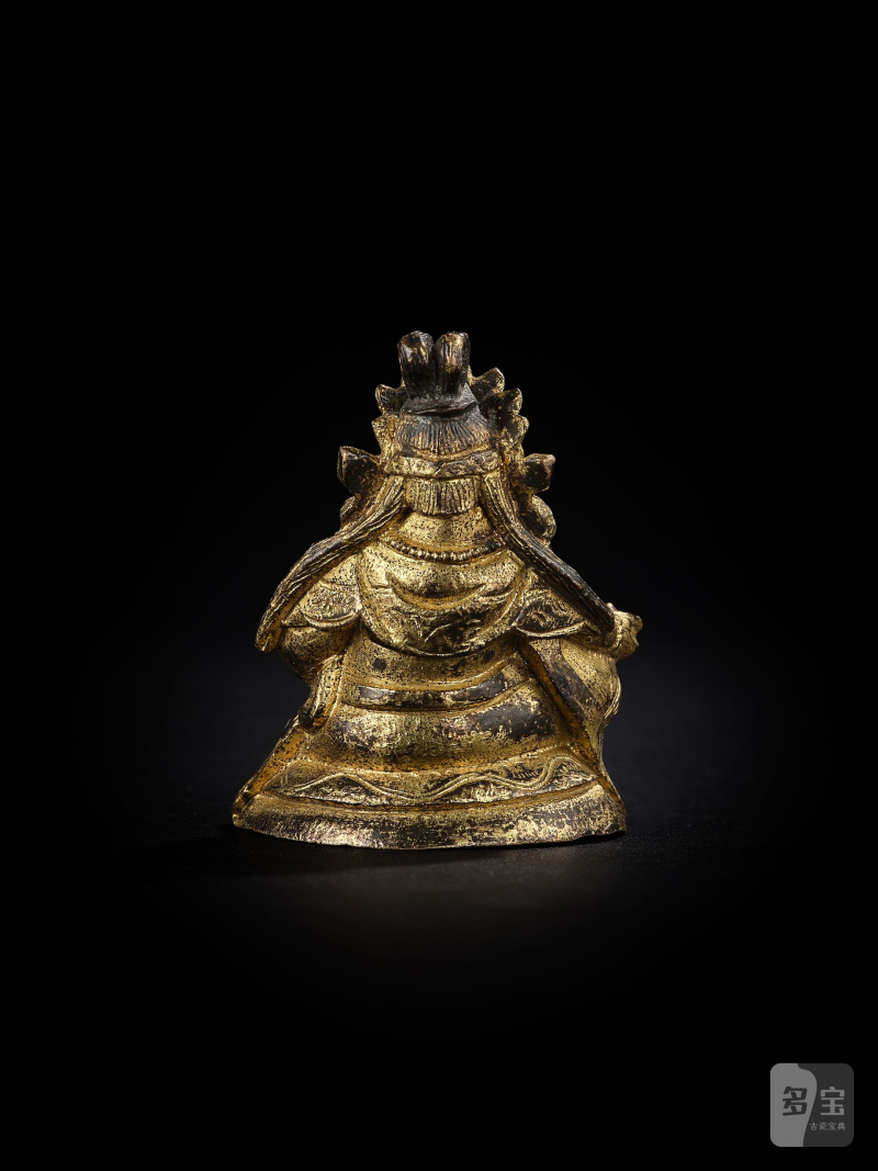 清　銅鎏金黃財神 | A MINIATURE GILT-BRONZE FIGURE OF JAMBHALA - 图2